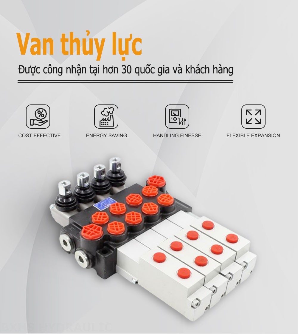 P40 Thủy lực và thủ công Xy lanh 4 Van định hướng khối liền